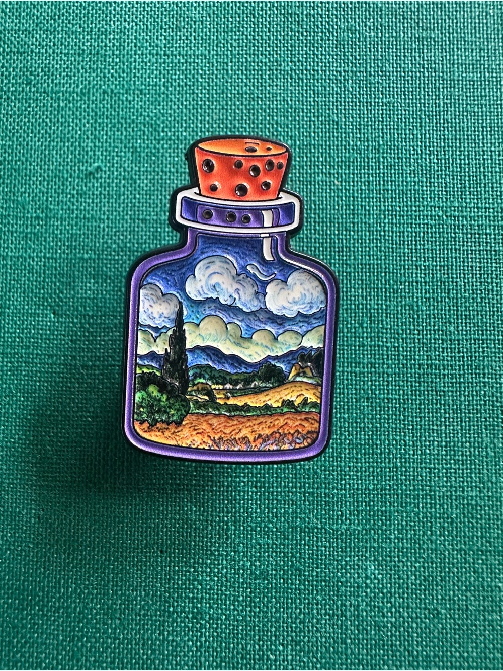 Purple Landscape Bottle Enamel Pin
